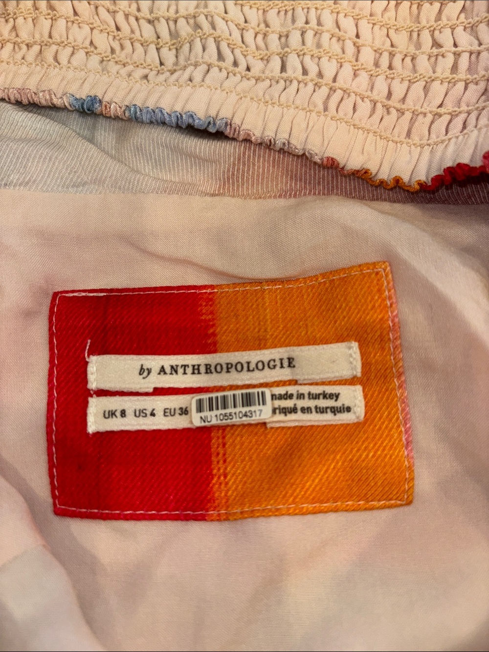 Anthropologie Cowl-Neck Ruched Watercolor Slip Dress Size 4 Cocktail Party - Picture 7 of 8